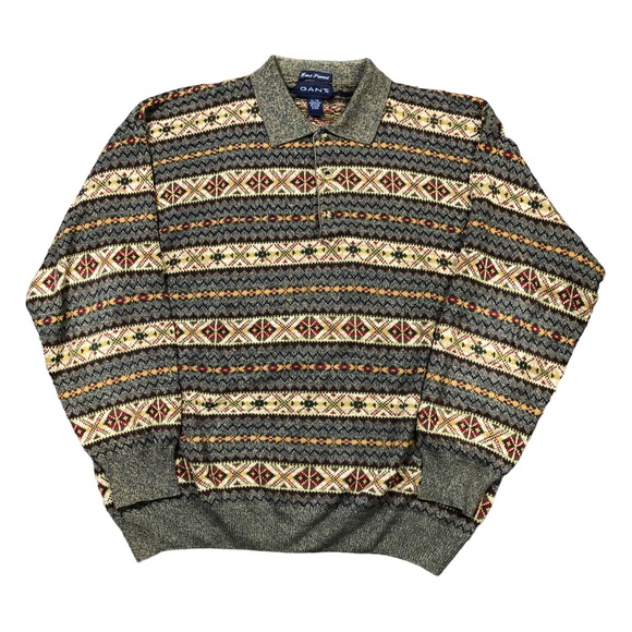 GANT Vintage 90s Hand Framed Knitted Winter Pullover Sweater Mens XL - Picture 1 of 3